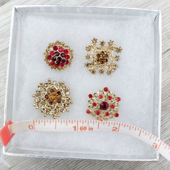 Rounded Gold Brooch Set of 4 - Picture 7 of 7